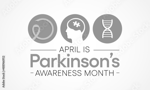 Parkinson's Disease awareness month is observed every year in April, is a brain disorder that leads to shaking, stiffness, and difficulty with walking, balance, and coordination. Vector illustration
