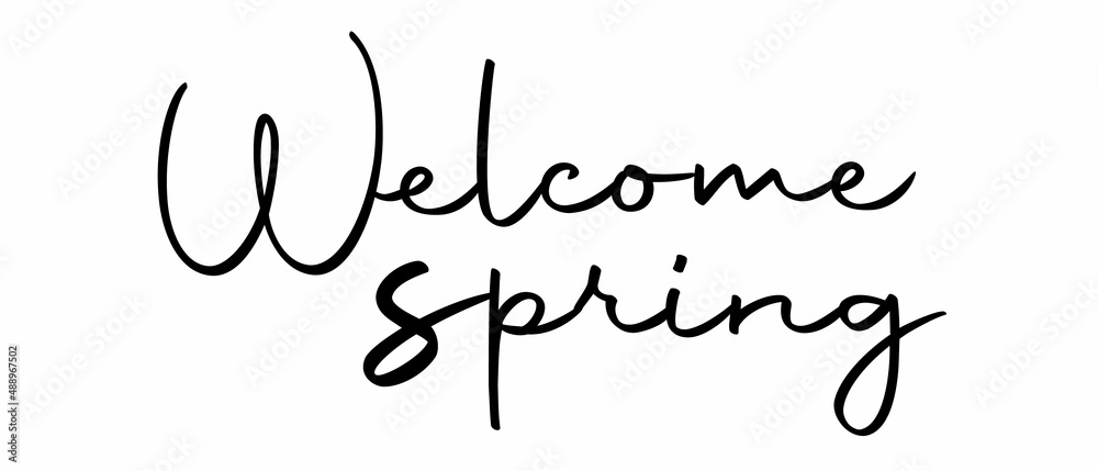 Welcome Spring Quote Sign with white Background