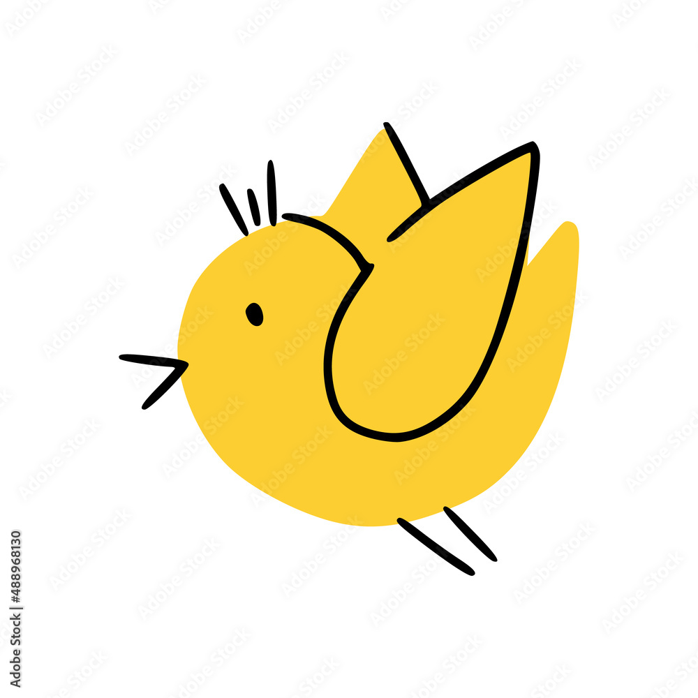 Cute flying easter chicken. Good for greeting cards, banners, invitations, flyers.