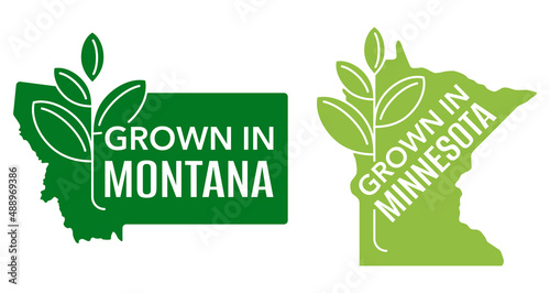 Grown in Montana and Minnesota label for products