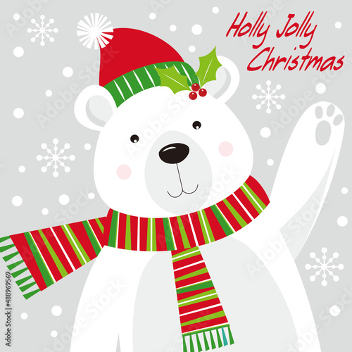 christmas card with polar bear
