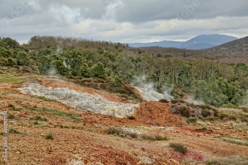 view of the mountains , image taken in Follonica, grosseto, tuscany, italy , larderello desert photo