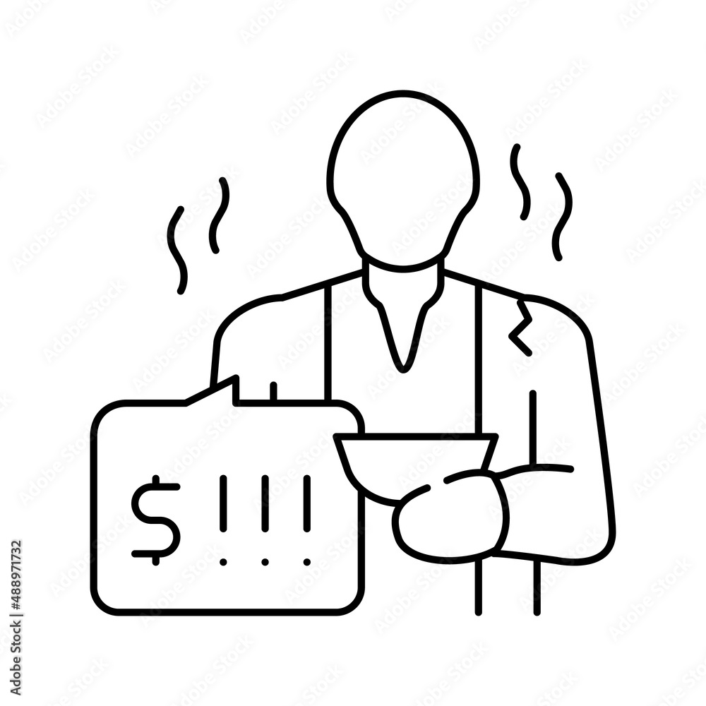 poverty social problem line icon vector illustration poverty social problem line icon vector illustration
