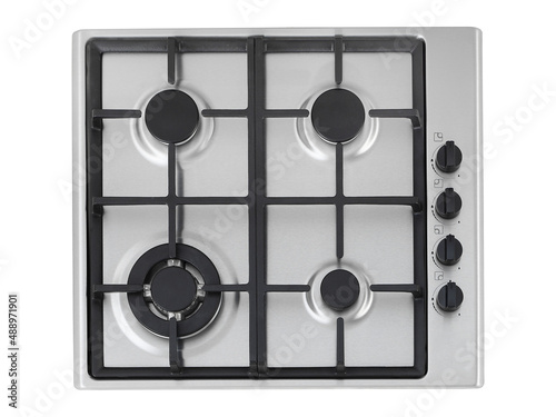Gas stove top from top view