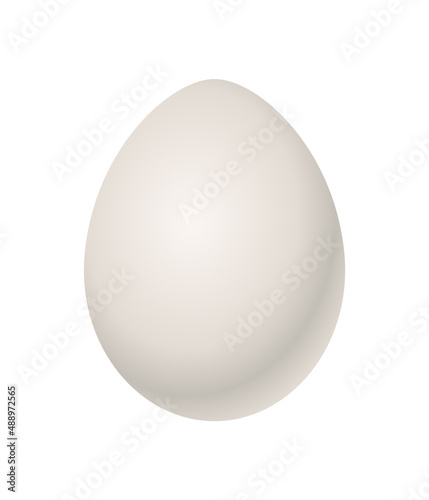 Dragon dinosaur egg in white. Dino cartoon egg-shell. Whole egg icon. Vector glossy egg-shaped of bird or animal