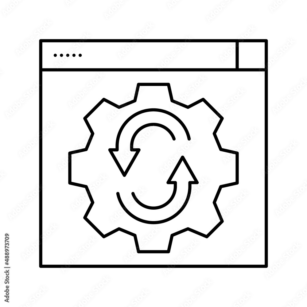 web site optimize line icon vector illustration web site optimize line icon vector illustration
