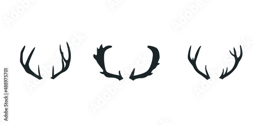 Vector deer antlers pairs, deer antlers vector illustration, icons for websites, stickers and other projects, graphic resources.