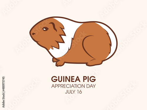 Guinea Pig Appreciation Day vector. Cute guinea pig with two colors icon vector. Favorite pet icon. July 16, important day