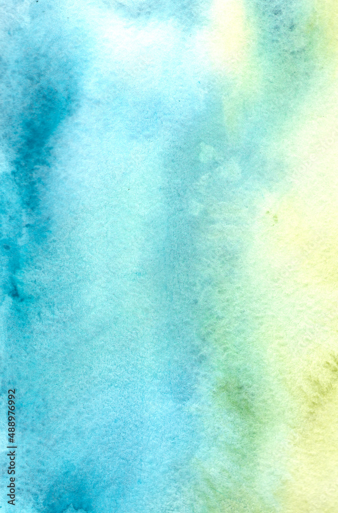 Abstract watercolor blue green spring background with texture