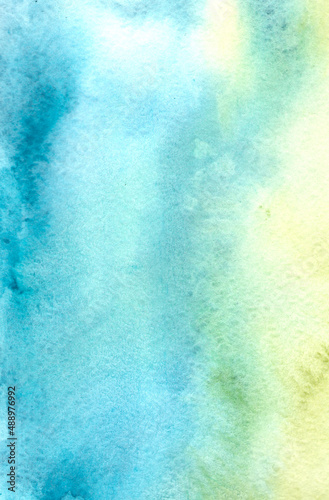 Abstract watercolor blue green spring background with texture