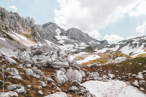 Trail to the Bobotov Kuk located in the center of Durmitor National Park in Northern Montenegro.