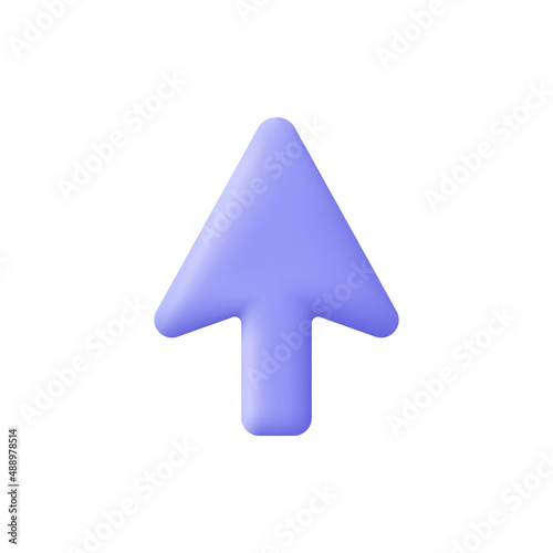 Arrow pointer, mouse cursor. Computer interface. 3d vector icon. Cartoon minimal style.