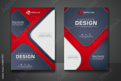 Corporate Book Cover Design Template in A4 with halftone and shadow effect. Can be adapt to Annual Report, Brochure, Poster, Flyer, Magazine, Portfolio, Business Presentation, Banner, Website.