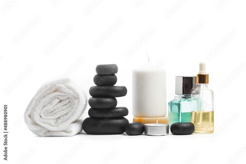 spa composition isolated on white background. spa composition isolated on white background.