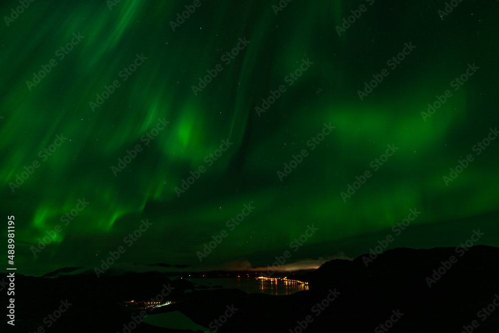 Aurora borealis at the Nordkapp