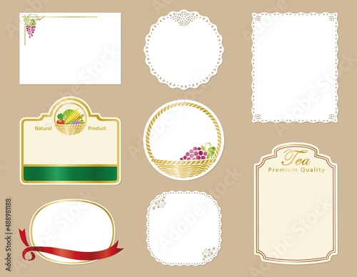 ラベル　フレーム　イラストセット