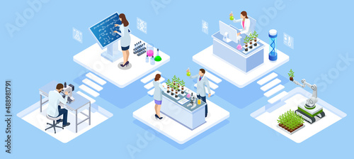 Isometric Chemical Laboratory concept. Molecular Biology Technics Laboratory. In a laboratory scientific or technological research, experiments, and measurement may be performed. © Golden Sikorka