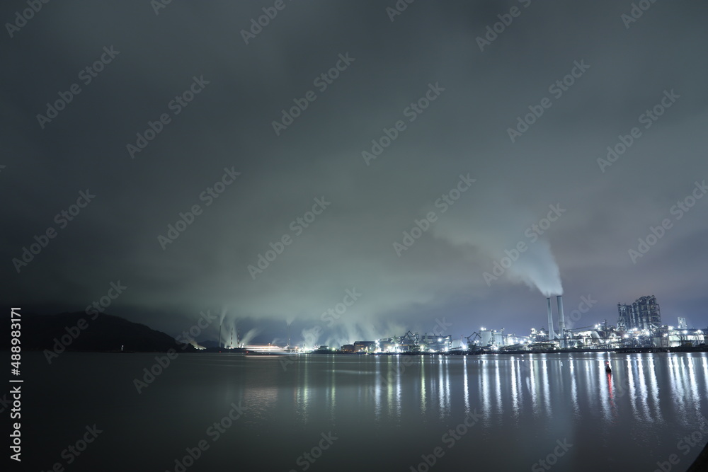 SDGs！えんとつ町の煙と空模様！周南市コンビナートの光と工場汚染問題と子供達の未来社会