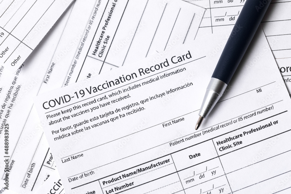 Covid 19 vaccination record card for individual use during the covid 19 coronavirus global pandemic - Image Covid 19 vaccination record card for individual use during the covid 19 coronavirus global pandemic - Image