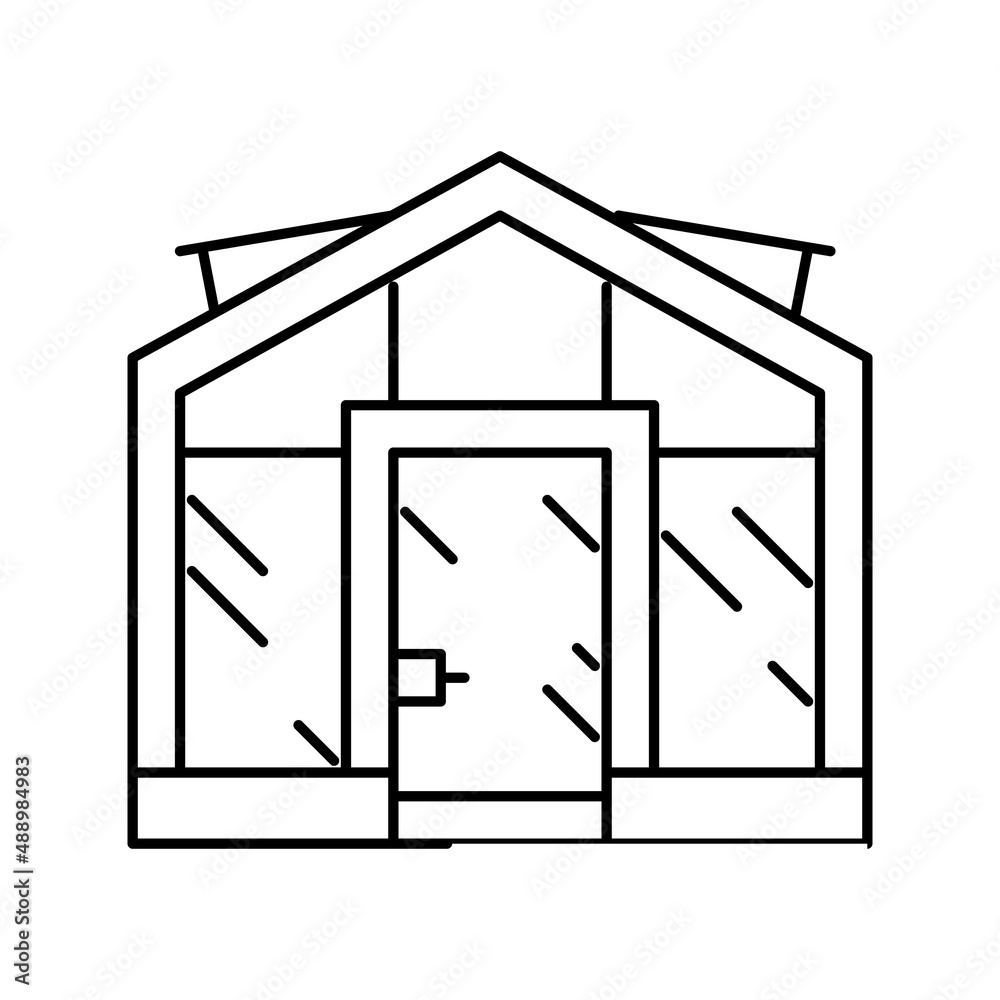 glass greenhouse line icon vector illustration glass greenhouse line icon vector illustration