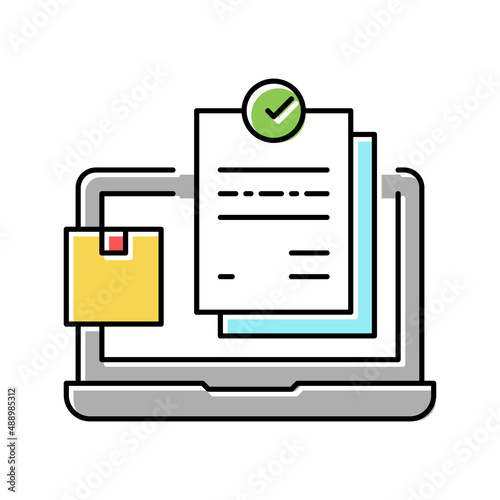 internet order and procurement color icon vector illustration