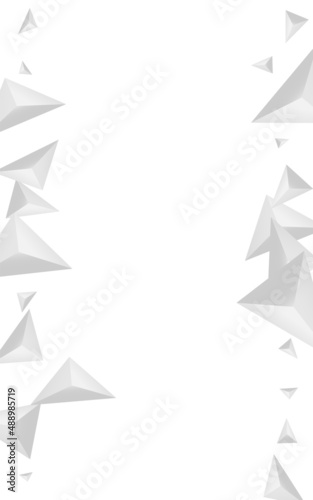Fototapeta Naklejka Na Ścianę i Meble -  Gray Pyramid Background White Vector. Fractal Cover Banner. Grizzly Clean Texture. Triangle Simple. Hoar Polygon Card.