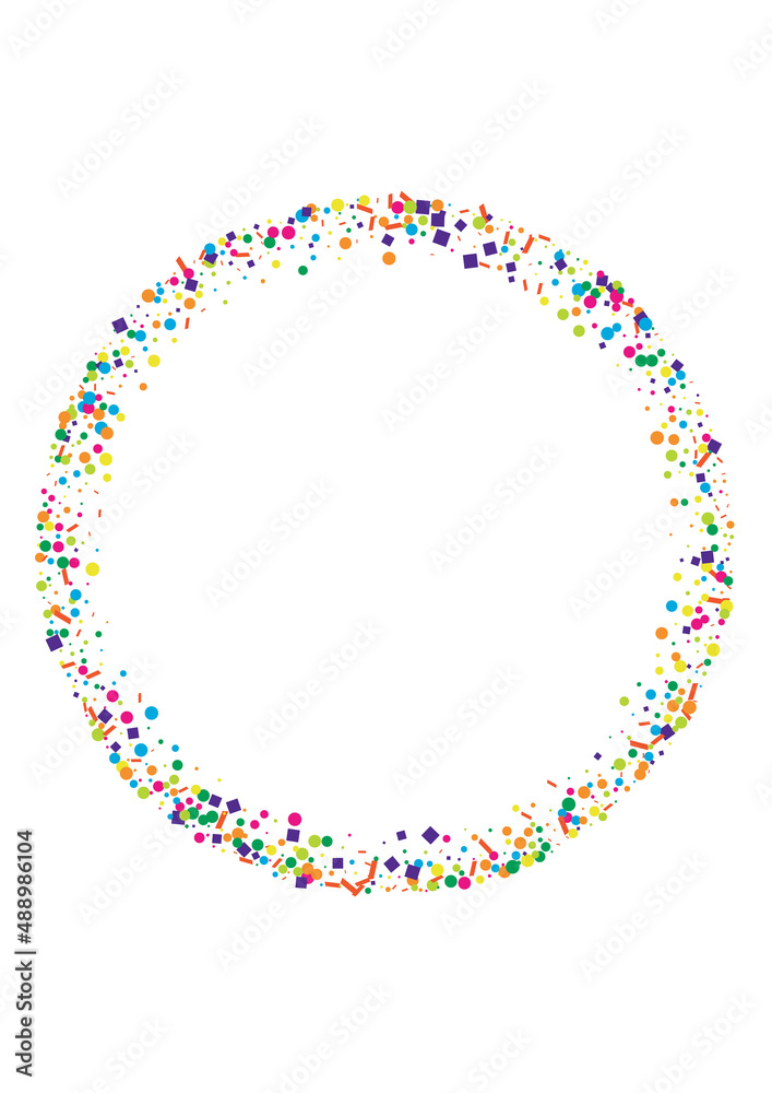 Red Geometric Splash Background. Celebration Dot Isolated. Pink Object Circle Illustration. Yellow Wallpaper Round.