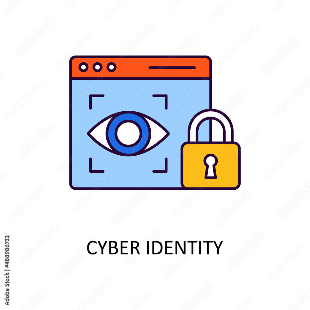 Cyber Identity Vector Filled Outline Icon Design illustration. Fintech Symbol on White background EPS 10 File