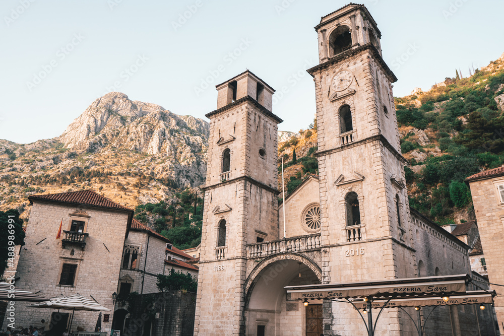 Gorgeous old town of Kotor and the main attraction - Katedrala Svetog Tripuna. Gorgeous old town of Kotor and the main attraction - Katedrala Svetog Tripuna.