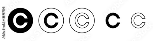 Copyright icons set. copyright sign and symbol