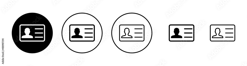 License icons set. ID card icon. driver license, staff identification card License icons set. ID card icon. driver license, staff identification card