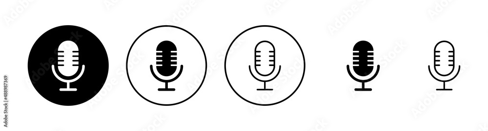 Microphone icons set. karaoke sign and symbol Microphone icons set. karaoke sign and symbol