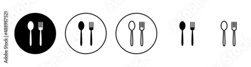 spoon and fork icons set. spoon, fork and knife icon vector. restaurant sign and symbol