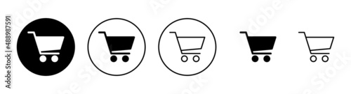 Shopping icons set. Shopping cart sign and symbol. Trolley icon
