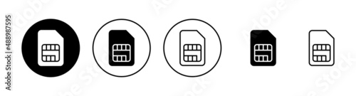 Sim card icons set. dual sim card sign and symbol photo
