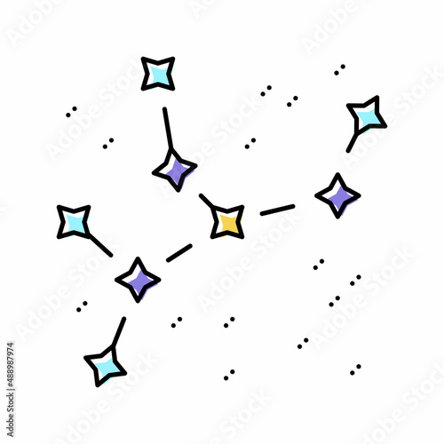 constellation astrological color icon vector illustration