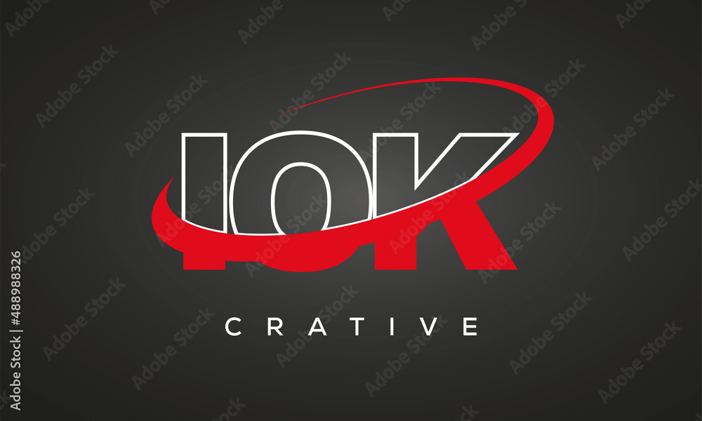 IOK letters creative technology logo design IOK letters creative technology logo design