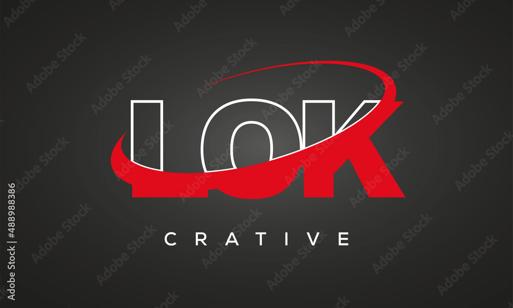 LOK letters creative technology logo design LOK letters creative technology logo design