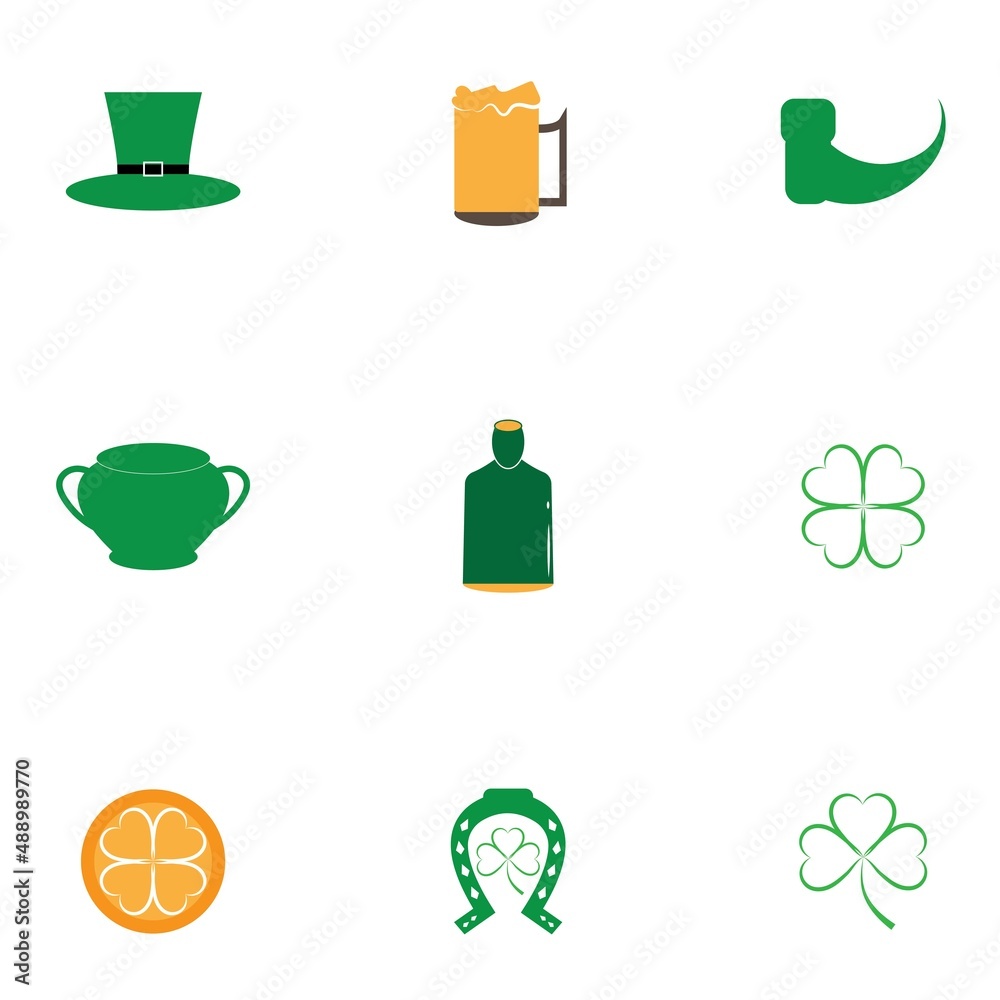 Happy St Patrick's Day Vector Round Label Stock Vector Illustration Happy St Patrick's Day Vector Round Label Stock Vector Illustration