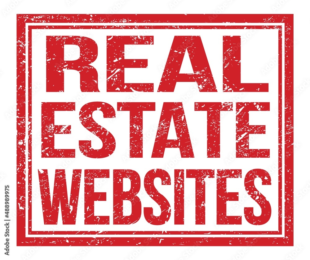 REAL ESTATE WEBSITES, text on red grungy stamp sign REAL ESTATE WEBSITES, text on red grungy stamp sign