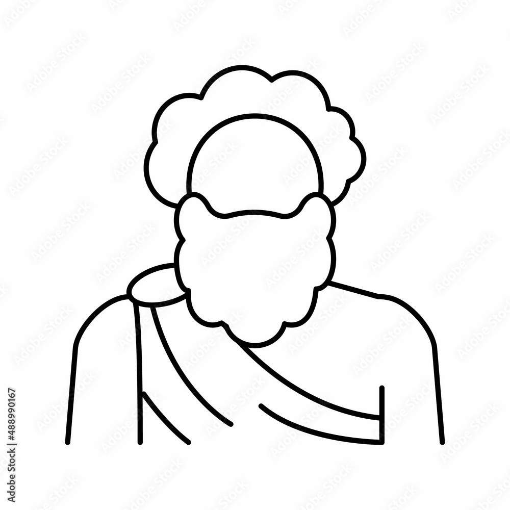 human ancient greece line icon vector illustration