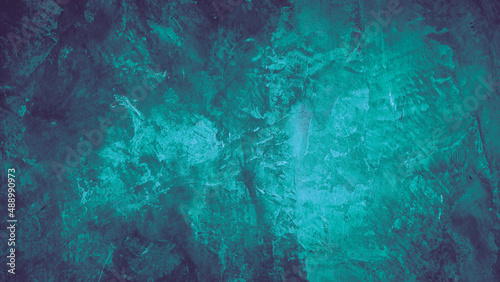 Fototapeta Naklejka Na Ścianę i Meble -  dark green blue teal abstract texture cement concrete wall background