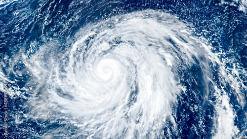 Spinning Super Typhoon Hagibis Aerial View Background Photo, Pacific Ocean, Category 5 Storm top view photo, Northern Mariana Islands, 16:9 ratio wallpaper. Elements of this image furnished by NASA photo