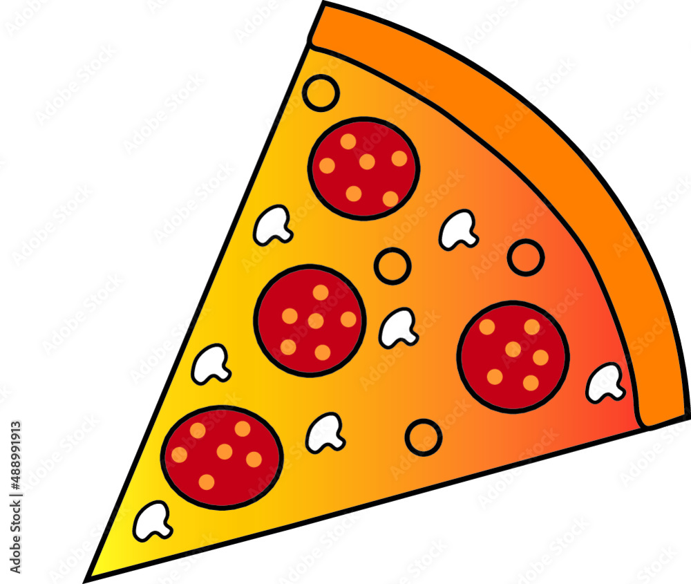 Slice of Pizza vector illustration on white background Slice of Pizza vector illustration on white background