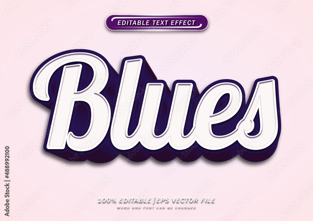 3d bold blues text editable effect