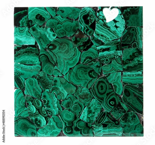 The sample of a surface of the polished malachite