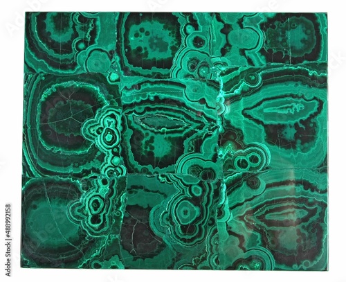 The sample of a surface of the polished malachite