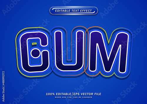 Minimalist gum text editable effect