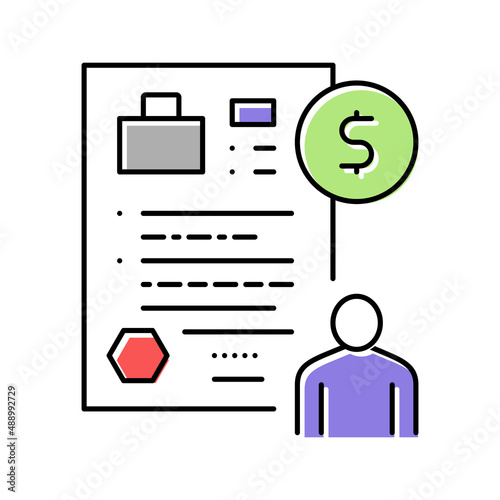 unemployment benefit allowance color icon vector illustration