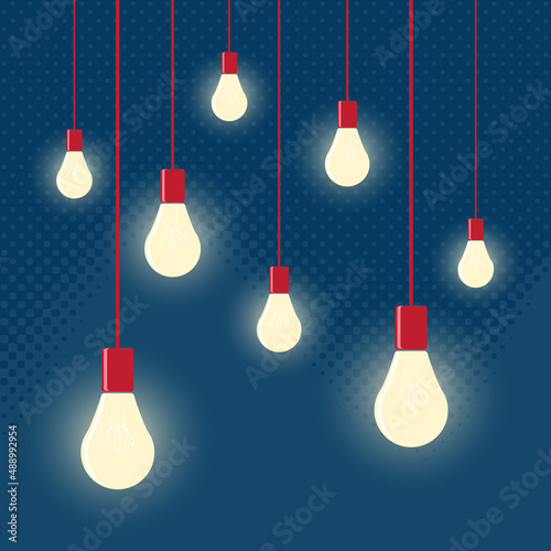 light bulbs hanging vector illustration